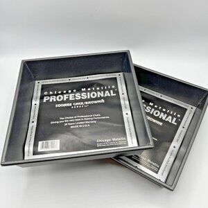 Chicago Metallic Professional Square Cake Brownie Pan 2 Pc Set Non-Stick